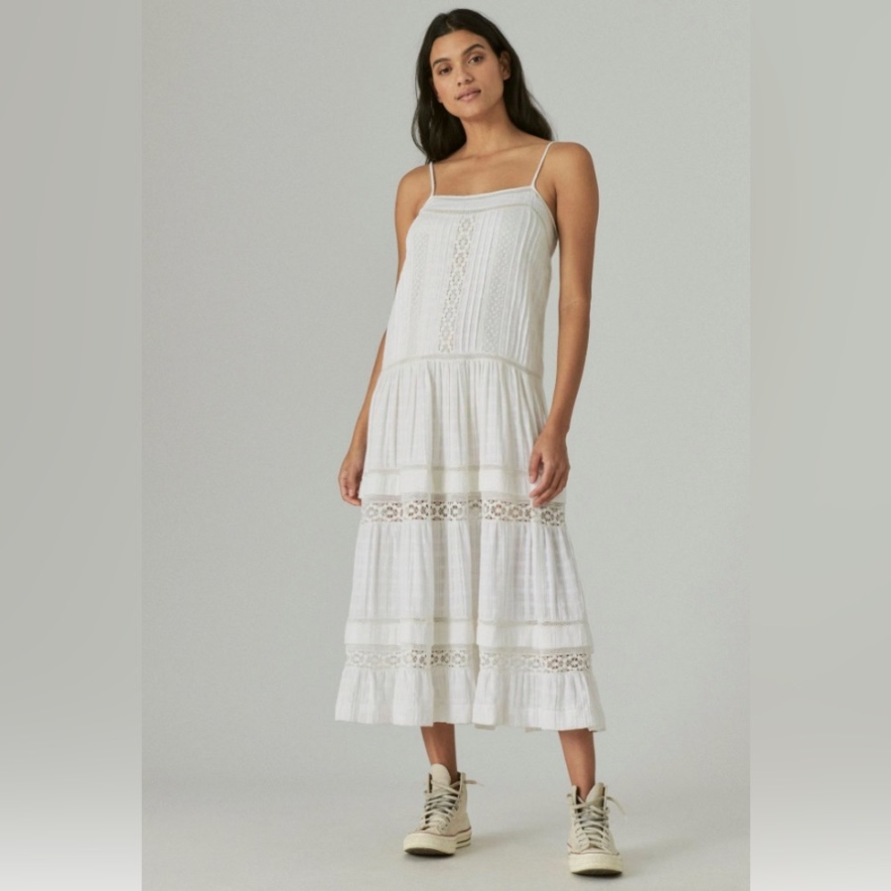 Lucky Brand Women’s Vintage Style So-Boho Antique Lace Maxi Dress